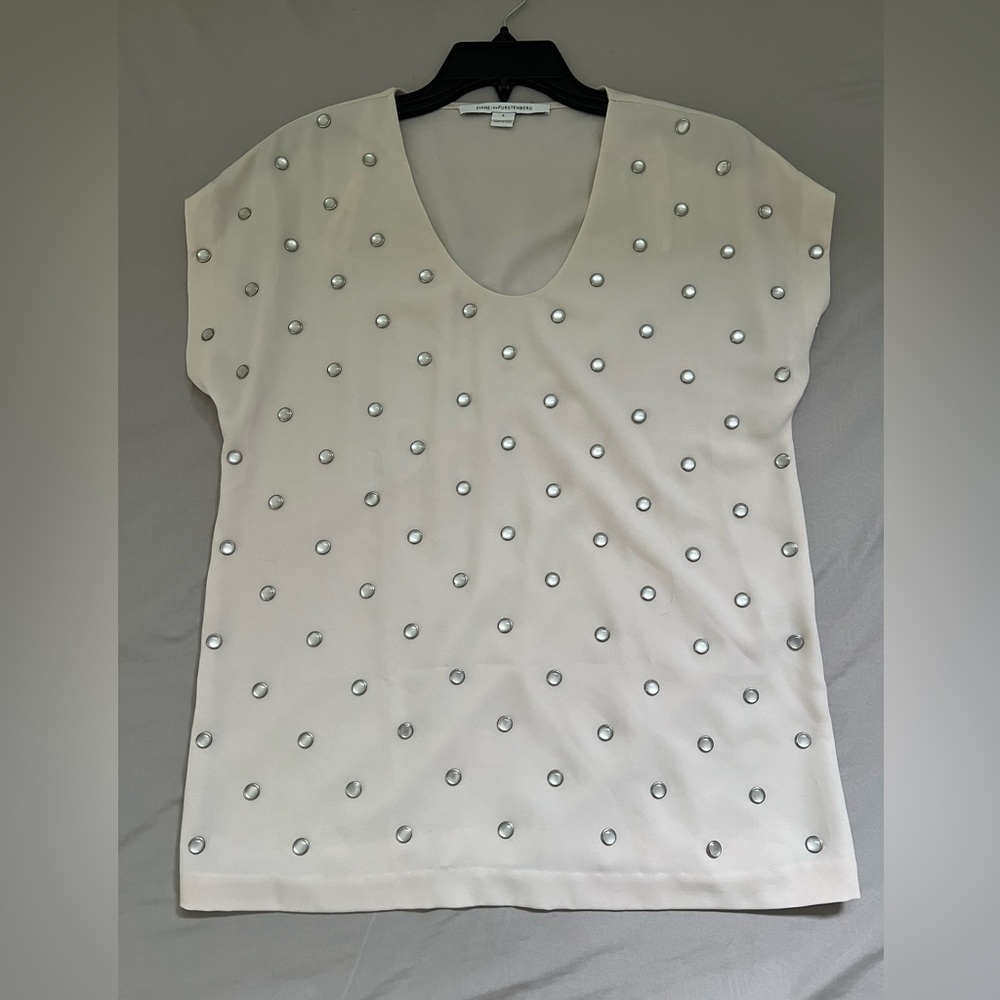Diane vonFurstenberg Acedia Mother Of Pearl  Embellished Shirt